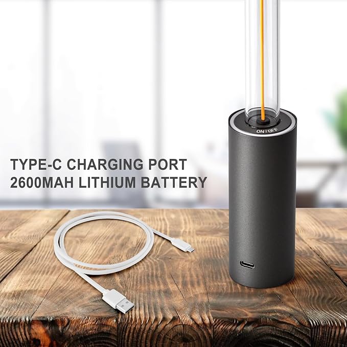 Portable Cordless Lamp, 3-Way Touch USB Rechargeable Battery Operated Table Lamp, Minimalist Small Lamp for Bedside and Kitchen, Ambient Light for Dining and Bar, Grey