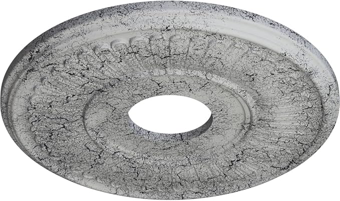 Ekena Millwork Berkshire Ceiling Medallion, Ultra Pure White Crackle