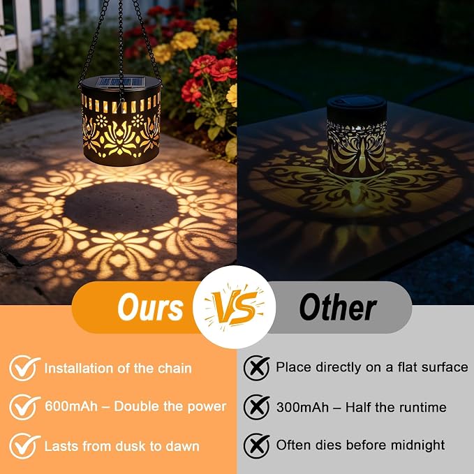4 Pack Solar Fence Lights, Metal Solar Powered Outdoor Wall Lights with Flower Pattern,Waterproof Deck Step Lights for Garden Patio Backyard Decor, Unique Gardening Gifts for Women Mom Grandma