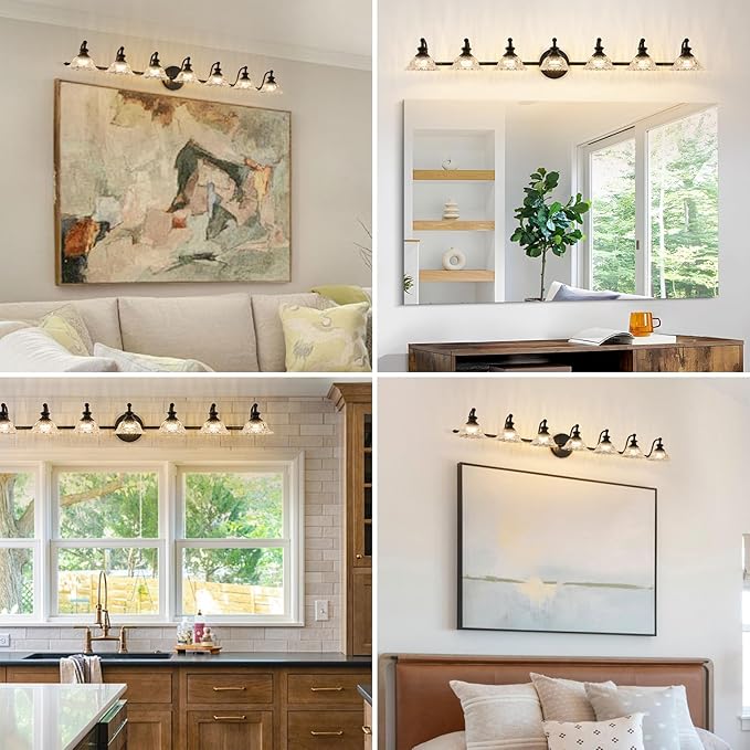 XIEDUN Black 7 Light Vanity Light Bathroom Light Fixtures