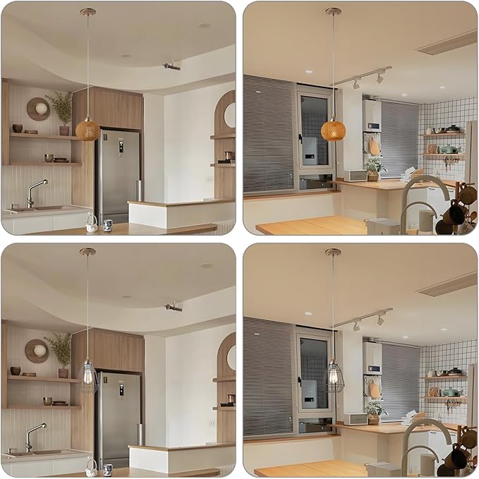 Champagne Bronze Pendant Light Fixture Kit, Small Pendant Lights Kitchen Island, DIY Make Modern & Farmhouse & Industrial Hanging Light, Adjustable Height, 1 Pack（Shade and Bulb Not Included）