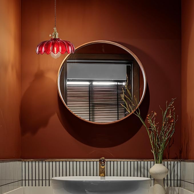 XZHGCEE Vintage Pendant Light Fixtures: Red Pendant Lights Kitchen Island, Glass Pendant Light, Modern Chandelier Pendant Red Light Fixture for Bedroom, Dining Room