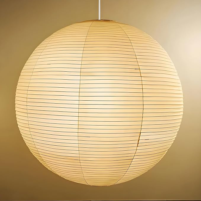 2 Pack Plug in Pendant Light,15 Ft Hanging Paper Lantern 12" White Paper Lamp Hanging Pendant Light with On/Off Switch for Birthday Wedding Living Room and Home Decor