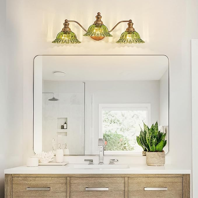 XIEDUN Vintage Green 3 Light Vanity Light Bathroom Light