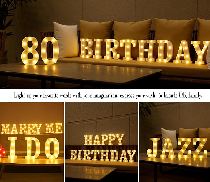 LED Marquee Numbers, Small Light Up Numbers for Party, 8.58 Inch Battery Powered Lighted Number for Birthday, Night Light, Table or Home Decor (Number 8)
