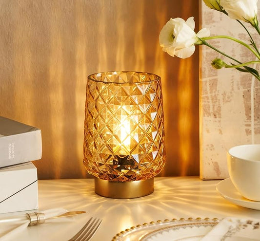 MJ PREMIER Battery Operated Lamp with Timer Small Cordless Lamps Cordless Table Lamp Beside Lamps Modern Touch Night Light for Home Decor, Bedside, Kitchen, Shelf, Hallway, Emergency, Gift Amber