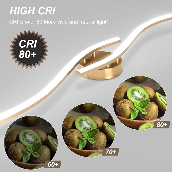 28W Linear Ceiling Light Gold Modern LED Ceiling Light Fixture 6000K Aluminum 39.37Inch Long Ceiling Lamp for Hallway, Kitchen, Bedroom, Dining Room