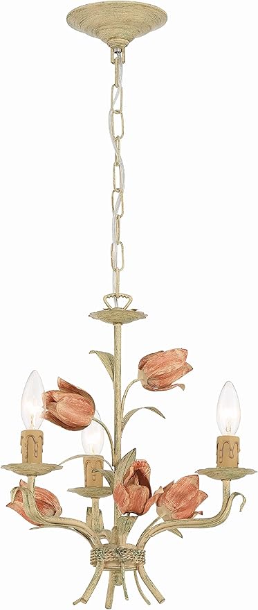 Crystorama Southport 3 Light Sage Rose Mini Chandelier
