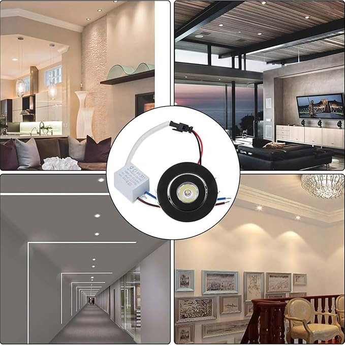 10 Pack 2 Inch LED Recessed Lighting, 1W 120LM Recessed LED Lights, Gimbal Adjustable Ceiling Lights Mini Spotlight Mini Spotlight Ceiling Light with Driver AC 120V 3000K Warm White