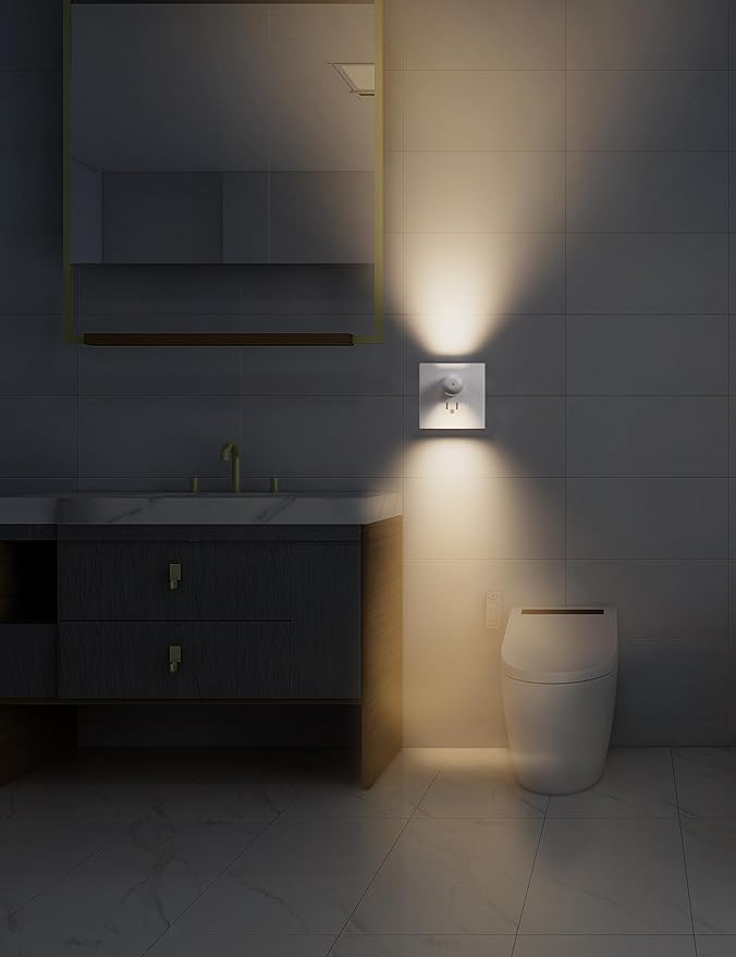 GEPLAD 6-Pack LED Night Light Plug-in Wall Outlet Light,2700K Warm White, Ambient Lighting for Bedroom, Bathroom, Nursery, Hallway, Kitchen