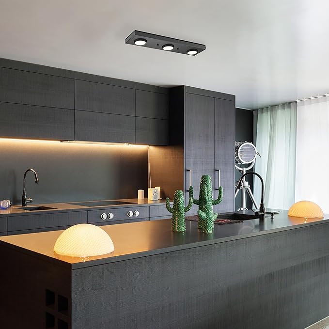 Globe Electric 3-Light Integrated LED Track Lighting, Matte Black, Adjustable Heads, Dimmable, 59941