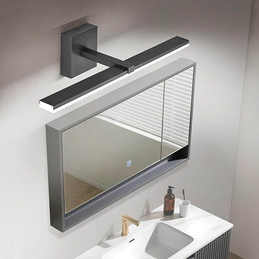ZUZITO Black Bathroom Vanity Lights- 24inch Modern LED Bathroom Light Fixtures Dimmable Vanity Light Acrylic Bath Room Lighting Fixture Over Mirror