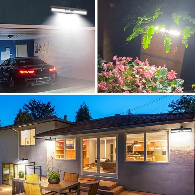 Clip On Solar Motion Lights Outdoor Waterproof, 6 Pack Motion Sensor Outdoor Lights with 36 LEDs, 6000K, Portable Solar Powered Security Light for Fence Garage Camping(Black)