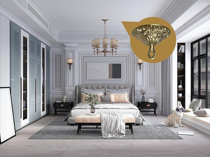 5.51" All Copper Ceiling Light Cover Plate for Antique Brass Ceiling Light Fixture as Pendent Light Cover, Ceiling Light Canopy Kit for Pendant Chandelier, Chandelier Replacement Parts