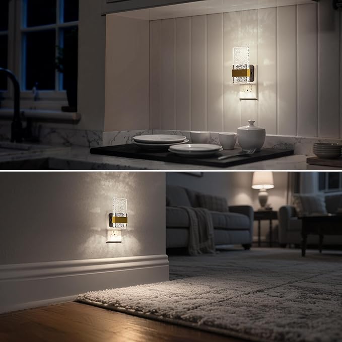 DORESshop LED Night Lights Plug into Wall, 0-100LM Dimmable Nightlight, Bubble Decorative Night Light, Dusk to Dawn Sensor, Wall Sconce-Style Design Nightlights for Bathroom, Hallway, 5000K