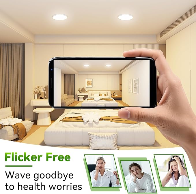 LED Ceiling Light, 2800LM Super Bright 9 Inch Led Flush Mount Ceiling Light 3000K/4500K/6000K 3CCT Dimmable for Kitchen,Bedroom,Living Room (2 Pack, White)…