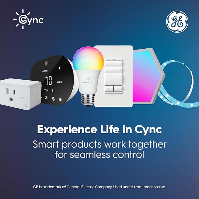 GE Cync Reveal® Smart LED Recessed Downlight, Color Changing WiFi Light, Matter Compatible, Compatible with Alexa and Google Home, 6in (3-Pack)
