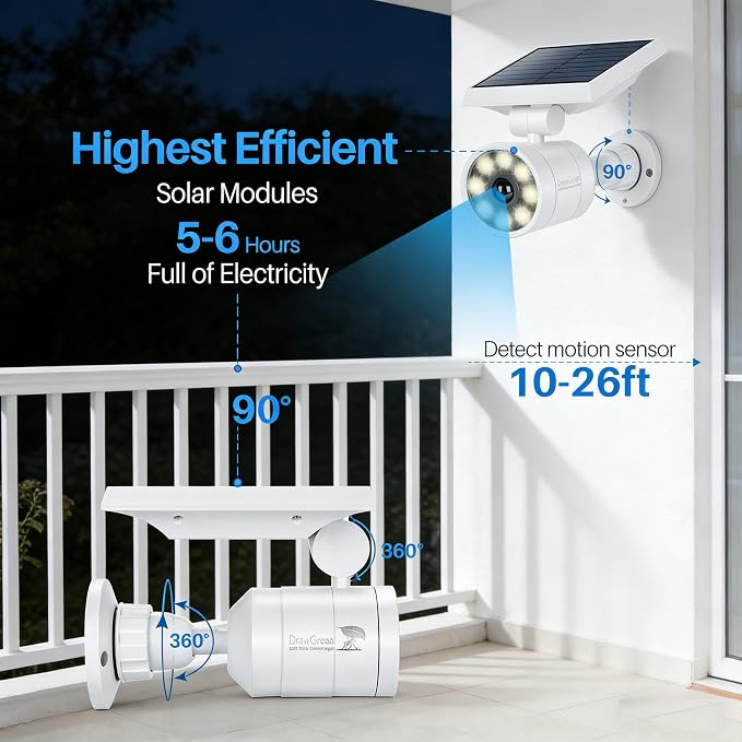 Motion Sensor Outdoor Solar Lights Waterproof Aluminum alloy(Not plastic) Solar Spot Lights, Solar Motion Detector Lights for Outside Patio Porch Wall Driveway Garden, 100-Week FREE Refund/Replacement