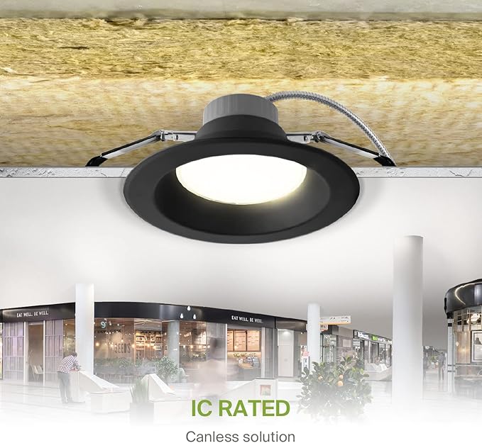 ASD 9/10 Inch Commercial Canless LED Downlight, Power Adjustable 20/30/40W Lighting, Round Dimmable Recessed Ceiling Light Fixture, 5 CCT 2700K-5000K, 120-277V IC Rated UL & Energy Star, 4 Pack