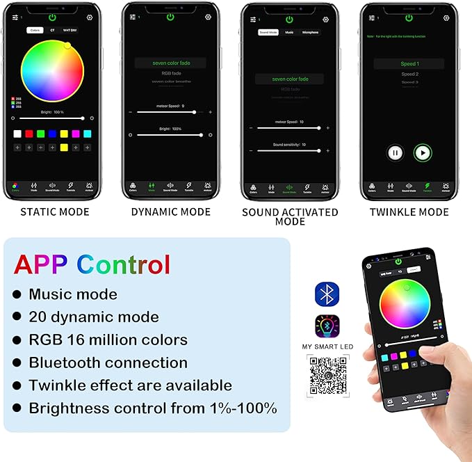 ATOKEE 16W Starlight Headliner Kit 600pcs 0.03in 9.8ft, Twinkle Dual Port Fiber Optic Star Lights for Car Ceiling Home Use, Controlled Via APP/Remote