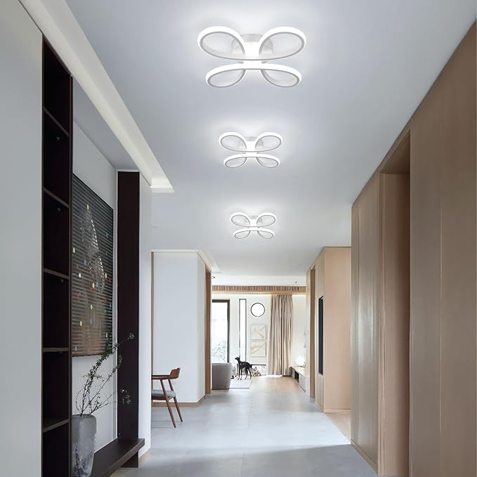 ADISUN Modern LED Ceiling Light, 6000K Semi Flush Mount Ceiling Light Fixture, Modern Unique Lights for Living Room Bedroom Corridor Aisle Hallway (L11.5*W11.5*H1.18)