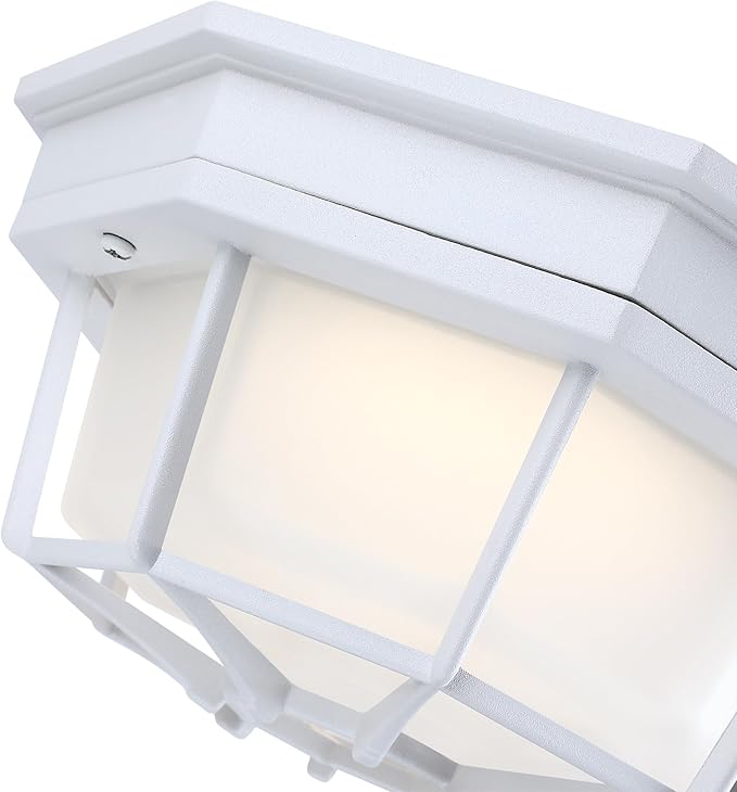 2 Pack 8.5” Octagonal LED Flush Mount Ceiling Light 2700K 3000K 3500K 4000K 5000K White Hallway Lights Exterior Dome Light for House White LED Ceiling Lamp,Aluminum Alloy,Glass,14W,120V,750lm-1000Lm
