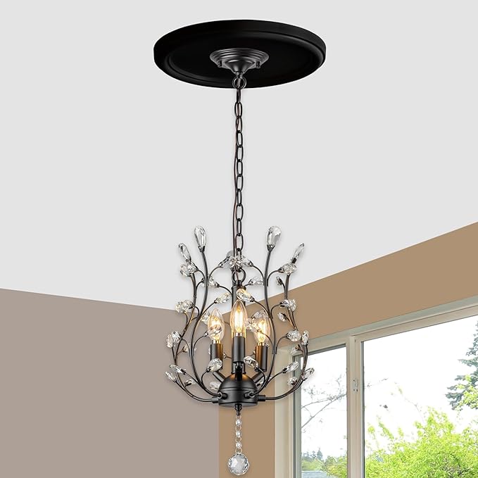 EIFHYT Molded Nylon Ceiling Medallion for Light Fixtures and Ceiling Fans 13"OD x 4"ID x 1-1/8"P (Fits Canopies up to 10-1/4") Black