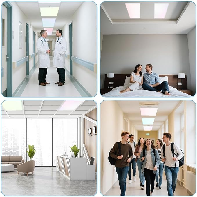 EEEKit 6 PCS Fluorescent Light Diffuser Covers, 4 X 2 FT Magnetic Light Cover, Pastel Fluorescent Lights Shade for Office Classroom Home Drop Ceiling