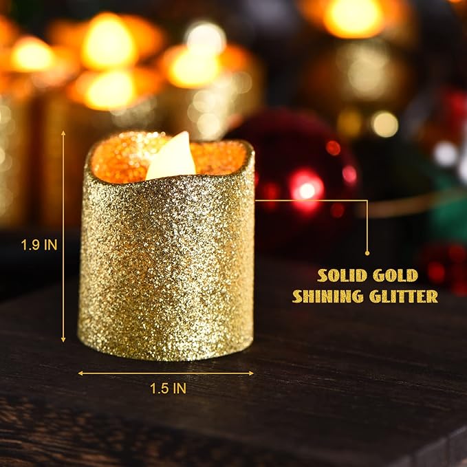 Honoson 24 Pack Mixed Color Candles Party Decoration Flameless Candles LED Tea Light Candles Battery Operated Candle Fake Candle for Halloween Christmas Valentine‘s Day Diwali Wedding Table Decor