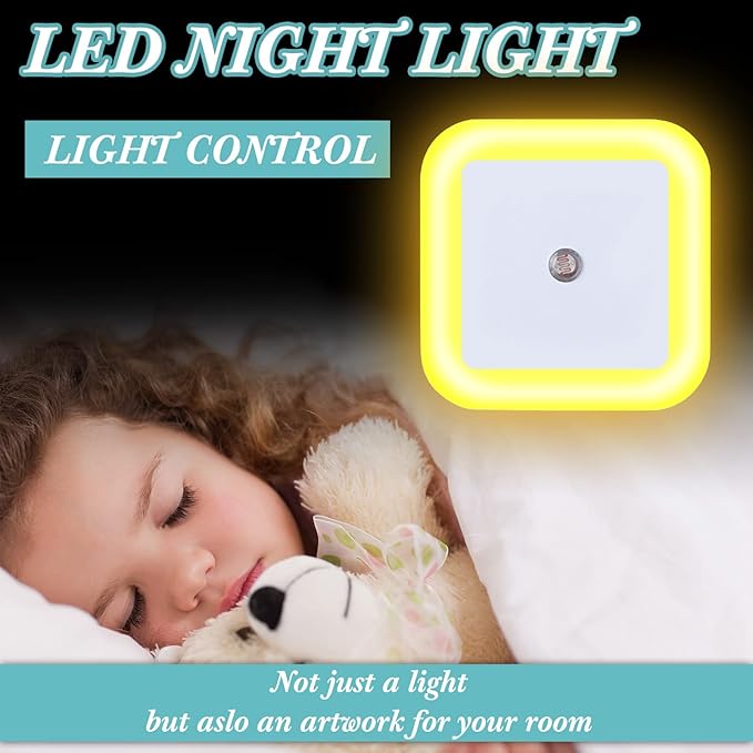 Tuanse 48 Pack LED Night Lights Plug into Wall Smart Sensor Sensor Automatic Night Lamp Nightlights Accessories for Bedroom Bathroom Toilet Stairs Kitchen Hallway(Orange)