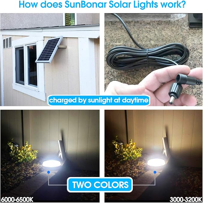 Solar Lights Indoor Home, Daytime Dimmable Ceiling Light with Remote, Cool White/Warm White 1000Lumen Outdoor Solar Shed Light with ON/Off Switch for Barn, Porch, Patio, Carpot, Chicken Coop