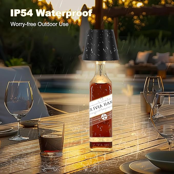 2026 New Wireless Bottle Lamp,LED Bottle Lights for Liquor & Wine Bottles,Bottle Light with Dimmable(Black,2pcs)