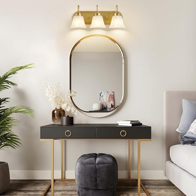 EJIAXIN Bathroom Light Fixtures Over Mirror - 3 Light Bathroom Vintage Lighting Fixtures Wall Lamp Easy Install Vanity Lights Not Included Bulb Apply for Mirror Living Room Cabinet Bedroom