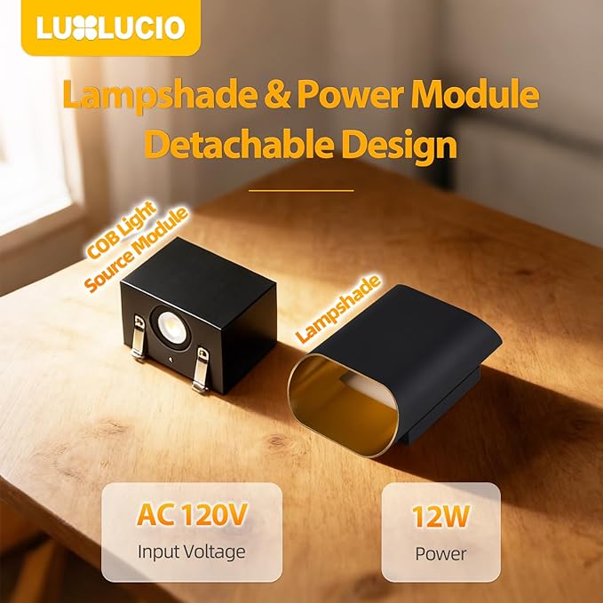 1 Pack Black & Gold Up & Down Wall Sconce Lamp 5%-100% Dimmable, Modern Indoor/Outdoor Light, IP65 Waterproof, 120V, 1200LM, 12W, 2700K-5000K 5-Color Selectable, CRI90+, ETL FCC Certified