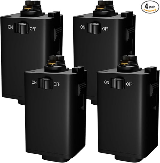 OHLECTRIC Pendant Track Adapter - H Track Adapter Supports 10 Lbs, SVT 18/3 Wire - Black, Pack of 4 - OL-44074-4
