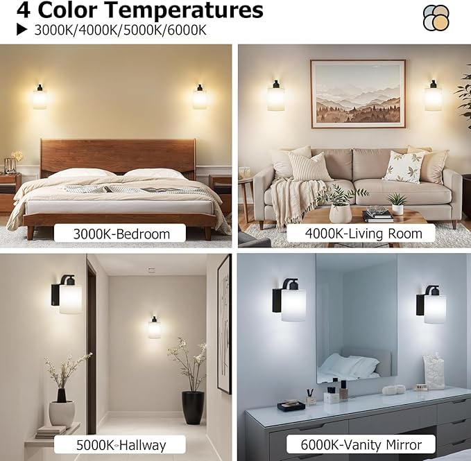 iThird Wall Sconce Battery Operated Set of 2, 6000mAh Rechargeable Wall Lights with Touch Control and Remote Control, Wireless Wall Lamps for Bedroom, Black Sconces Wall Decor for Living Room Hallway