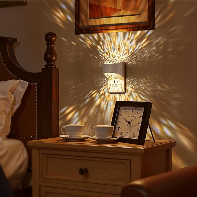 Briignite Night Light, [4 Pack] Night Lights Plug into Wall, LED Projector Night Light, Soft White for Bedroom, Dimmable Brightness Dusk to Dawn Nightlight for Kids, Bathroom, Home Decor, Gaming Room