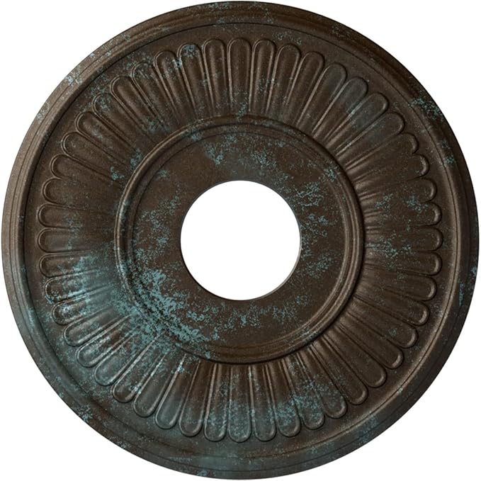 Ekena Millwork 15 3/4"OD x 3 7/8"ID x 3/4"P Berkshire Ceiling Medallion Fits Canopies up to 7" Ceiling Medallion, Bronze Blue Patina