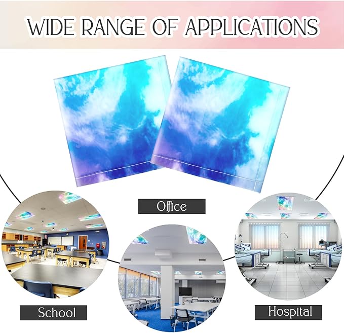 Patelai 8 Pack Fluorescent Light Covers for Classroom Ceiling 4 x 2 Feet Magnetic Light Covers Filter for Office School Drop Ceiling Supplies(Pink Sunset)