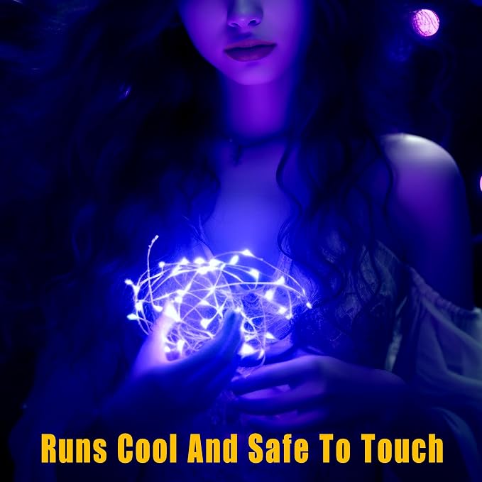 6 Pack Fairy Lights Battery Operated No Remote LED Starry String Lights 30 Micro Starry LEDs on 10ft Copper Wire Light for DIY Wedding Centerpiece Table Decorations (Blue)