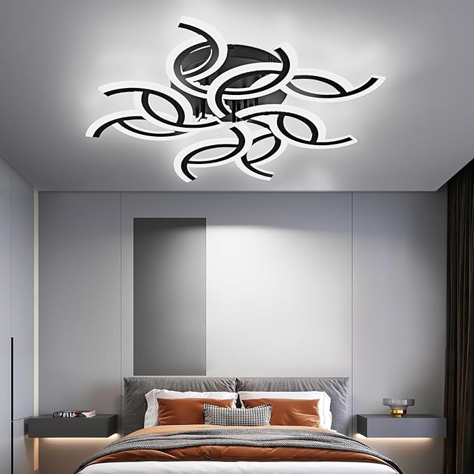 30.9 Inch Modern LED Ceiling Light with Remote, 3 Color Dimmable 56W, CRI90+ 3000-6500K Acrylic Ceiling Light Fixture for Living Room/Bedroom/Dinning Room