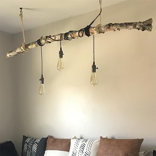 Vintage Plug-in Pendant Light Kit with 1-to-3 Hanging E26/E27 Sockets, Industrial Hanging Light with Individual Rotary Switches, Easy DIY Lighting for Living Room, Patio and Plant Corners, Black
