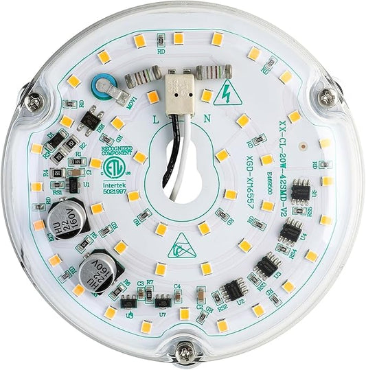 4'' 20W LED Ceiling Fan Light Retrofit Kit, Ceiling Light Replacement Module Board, White 5000K 2400LM, 120V, ETL CRI90