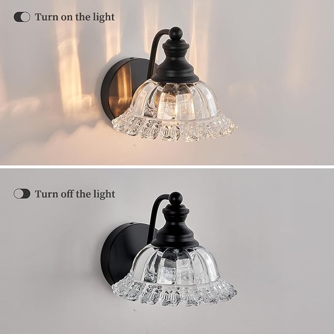 XIEDUN Vanity Light Black Wall Sconces Farmhouse Bathroom Sconces