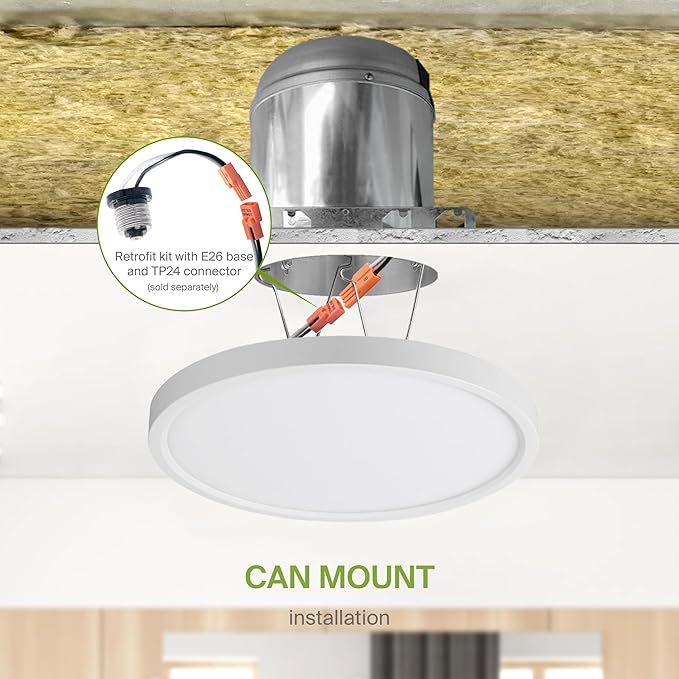 ASD LED 9" Round Flush Mount Ceiling Light Fixture, Low Profile Surface Lighting | 5CCT, Dimmable, Ultra-Thin, ETL Listed | 18W 1660LM 2700-6000K 120V | Kitchen, Bedroom, Hallway Lamp | White, 12 Pack