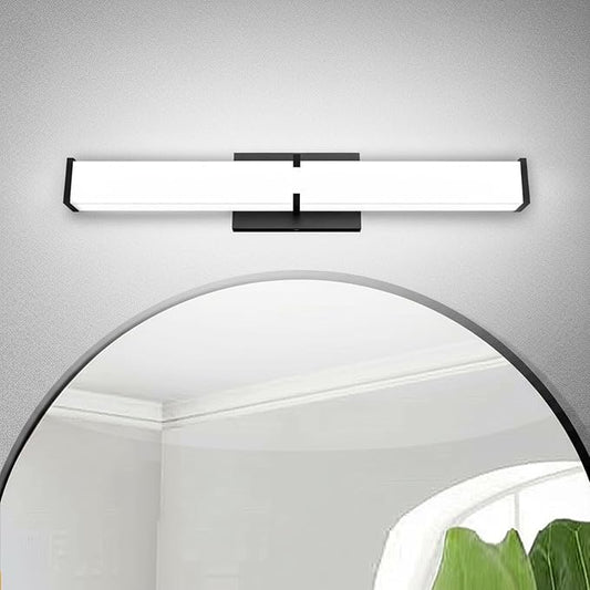 16 Inch LED Bathroom Lighting Fixtures Over Mirror, Modern Black Vanity Lights for Bathroom, Dimmable Vanity Light Bar, 5700K Cool White IP44 Waterproof Wall Light