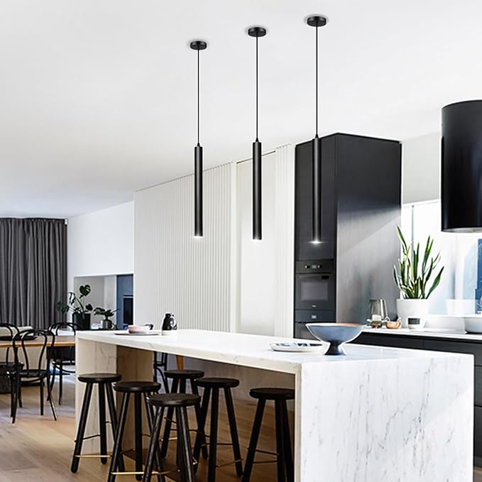 OKELI Modern Pendant Lights, 3 Color Temperature Adjustment LED Dimmable Pendant Light Fixtures, 2700K/4000K/6000K Pendant Lighting for Kitchen Island,Bar,Bedroom, 15.7inch, ETL, 3 Pack