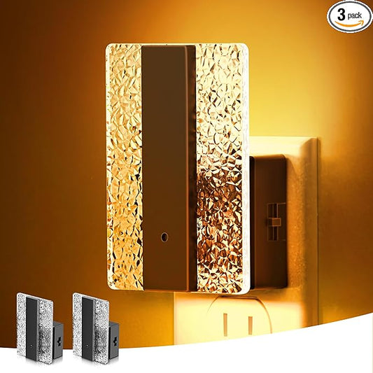L LOHAS LED Night Lights Plug Into Wall, 2 Pack Night Light with Dusk-to-Dawn Sensor, Dimmable Decorative LED Nightlights, 0-100LM Amber Adjustable Brightness for Bathroom, Hallway, Bedroom,Stairway
