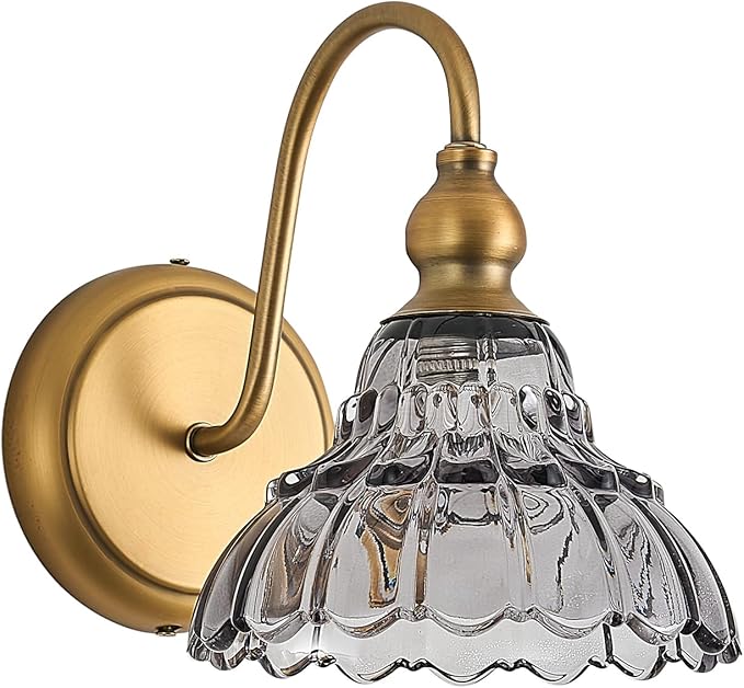 Vintage Grey Lampshade Bedroom Wall Sconces Bathroom Wall Sconce Light Wall Light Fixtures for Hallway Kitchen Dress Room