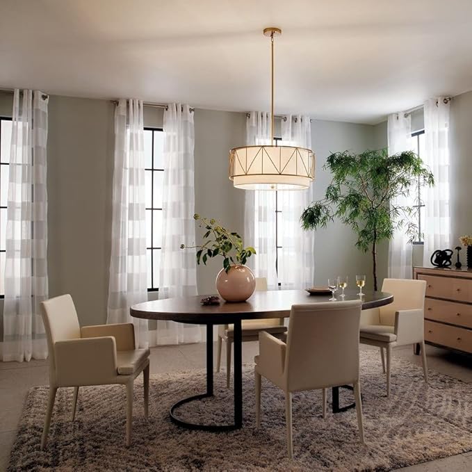 Kichler Birkleigh 11.5" 4 Light Pendant with Satin Etched Glass in Satin Nickel